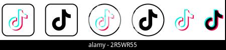 TIK Tok-Symbole. Logos für soziale Medien. Design kann für Web- und mobile Apps verwendet werden. Vektordarstellung Stock Vektor