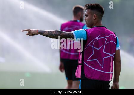 Appiano Gentile, Italien. 05. Juni 2023. Lautaro Martinez vom FC Internazionale während des Medientages des UEFA Champions League-Finales des FC Internazionale im Suning Training Center im Vorfeld des UEFA Champions League-Finalspiels gegen den Manchester City FC. (Foto: Fabrizio Carabelli/SOPA Images/Sipa USA) Guthaben: SIPA USA/Alamy Live News Stockfoto