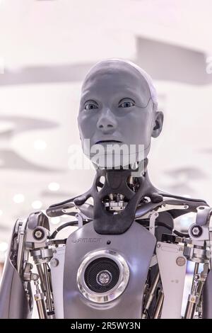 Humanoid AI Robot Museum of the Future, Dubai, Vereinigte Arabische Emirate Stockfoto