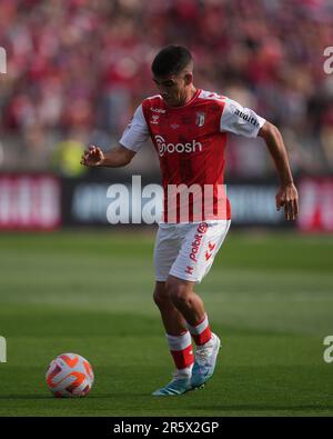 Lissabon, Portugal. 04. Juni 2023. Estadio do Jamor, Lissabon, Portugal, April 11. 2023: Victor Gomez von SC Braga während des Spiels zwischen SC Braga und FC Porto, gültig für das portugiesische Pokalfinale 2022/2023 im Jamor Stadium in Lissabon, Portugal. (Foto: Pedro Loureiro/SPP) (Pedro Loureiro/SPP) Guthaben: SPP Sport Press Photo. Alamy Live News Stockfoto