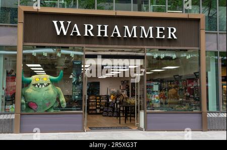 London, UK - 8. Mai 2023 : The Warhammer Store in London. UK. Stockfoto