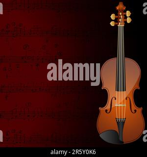 Vektorhintergrund mit einer Geige und Noten. Stock Vektor