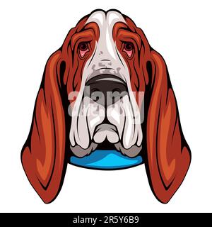 Basset-Hund. Vektordarstellung eines Heimtieres. Fauler Hund Stock Vektor