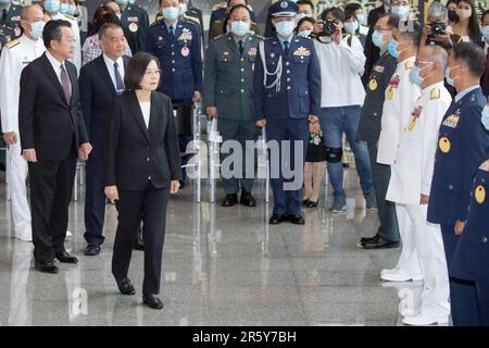 Der taiwanesische Präsident Tsai ing-wen nimmt an der Zeremonie zur Beförderung in den Rang eines Generals in Taiwan am 6. Juni 20, 2023 Teil. Stockfoto