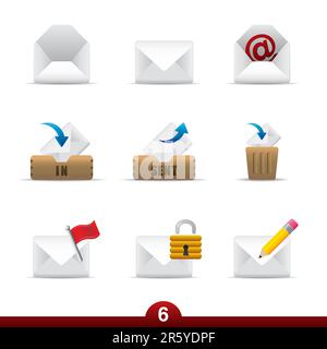 E-Mail-Symbolgruppe aus einer Serie in meinem Portfolio. Stock Vektor