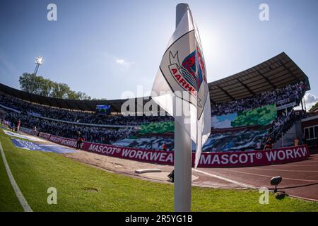 Aarhus, Dänemark. 04., Juni 2023. Das Ceres Park Stadion, das beim Superliga-Spiel 3F zwischen Aarhus GF und Broendby IF in Aarhus gesehen wurde. (Foto: Gonzales Photo - Morten Kjaer). Stockfoto