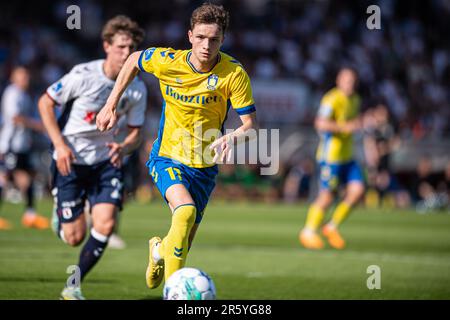 Aarhus, Dänemark. 04., Juni 2023. Hakon Evjen (11) aus Broendby, WENN während des 3F. Superliga-Spiels zwischen Aarhus GF und Broendby IF im Ceres Park in Aarhus gesehen. (Foto: Gonzales Photo - Morten Kjaer). Stockfoto