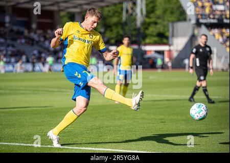 Aarhus, Dänemark. 04., Juni 2023. Nicolai Vallys (7) von Broendby, WENN sie während des 3F. Superliga-Spiels zwischen Aarhus GF und Broendby IF im Ceres Park in Aarhus gesehen wurden. (Foto: Gonzales Photo - Morten Kjaer). Stockfoto