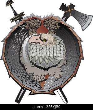 Schild mit Greifern (mystische Kreatur) Stock Vektor