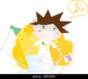 Designer hat gerade eine perfekte Idee! Kunstvektordarstellung. Ähnliche Bilder in meinem Portfolio! Stock Vektor