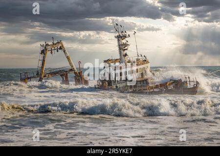 Zeila Schiffbruch an der Skeleton-Küste in Namibia, Afrika. Stockfoto