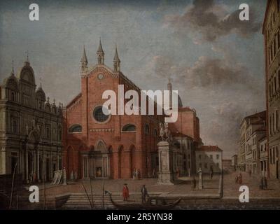 Carl Traugott Fechhelm (1748-1819). Deutscher Maler. Campo Santi Giovanni e Paolo, Venedig. Ende des 18. Jahrhunderts. Öl auf Leinwand (90,3 x 120,3 cm). Lettisches Nationalmuseum für Kunst. Riga, Lettland. Stockfoto