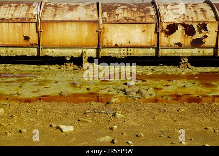 3. April 2023 Nicosia Zypern. Alte Kupfermine und Hafen in Nikosia Zypern Stockfoto