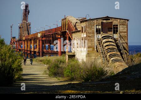 3. April 2023 Nicosia Zypern. Alte Kupfermine und Hafen in Nikosia Zypern Stockfoto