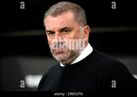 Dateifoto vom 14.-09-2022 von Celtic Manager Ange Postecoglou. Tottenham hat den ehemaligen keltischen Boss Ange Postecoglou zu ihrem Cheftrainer ernannt, für einen Vierjahresvertrag, den der Premier League Club angekündigt hat. Ausgabedatum: Dienstag, 6. Juni 2023. Stockfoto