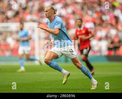 03. Juni 2023 – Manchester City/Manchester United – Emirates FA Cup Final – Wembley Stadium Manchester City Erling Haaland während des FA Cup Finales 2023. Bild : Mark Pain / Alamy Live News Stockfoto