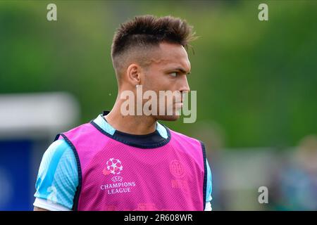 Mailand, Italien. 05. Juni 2023. Lautaro Martinez von Inter während eines Trainings vor dem Finale der UEFA Champions League in Istanbul gesehen. Hier werden die Spieler im Suning Training Center in Mailand gesehen. (Foto: Gonzales Photo/Alamy Live News Stockfoto