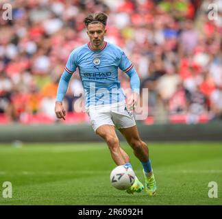 03. Juni 2023 – Manchester City gegen Manchester United – Emirates FA Cup Final – Wembley Stadium Manchester City's Jack Grealish während des FA Cup Finales 2023. Bild : Mark Pain / Alamy Live News Stockfoto