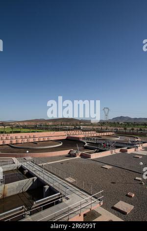 Waterleau-Werk in Marrakesch: Ein Showcase of Wastewater Treatment Technology Stockfoto