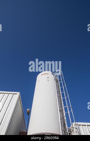 In der Abwasseraufbereitungsanlage Waterleau: Technische Anlagen von Marrakesch Stockfoto