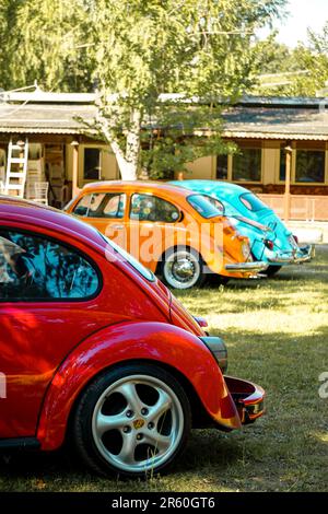 17. Juli 2022 Eskisehir Türkei. VW-Käfer-Versammlungslager in Saricakaya Eskisehir Türkei Stockfoto