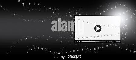 Text-zu-Video-Konzept, Text-zu-Video durch generative KI. Sprachmodelltechnologie. vdo erzeugt durch künstliche Intelligenz. Stockfoto