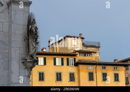 Lucca, Italien - juni 2 2023 - Chiesa di San Michele im Foro St. Michael römisch-katholische Kirche Basilika auf dem Piazza San Michele Platz im historischen Zentrum Stockfoto