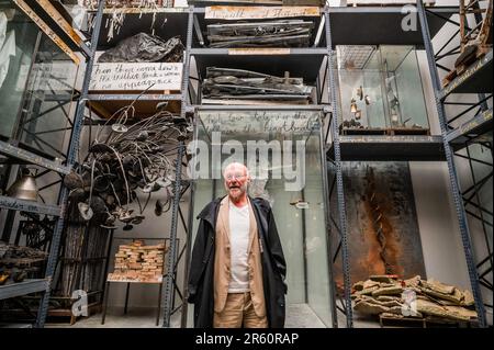 London, Großbritannien. 6. Juni 2023. Arsenal, 1970-2023 - Anselm Kiefer (im Bild) - Finnegans Wake at White Cube Bermondsey. Es ist der Höhepunkt einer Trilogie von Ausstellungen, die Kiefer für die Galerie gemacht hat. Neue Gemälde, Skulpturen und Installationen verwandeln die Galerien in ein Zeugnis der langjährigen Faszination des Künstlers mit James Joyces literarischem Meisterwerk, Finnegans Wake (1939). Kredit: Guy Bell/Alamy Live News Stockfoto