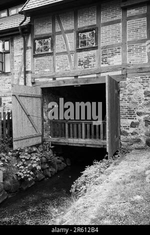 Wassermühle in Hanshagen, Mühlentag, Museum, Ausstellung, Mecklenburg-Vorpommern, Deutschland, Europa Stockfoto