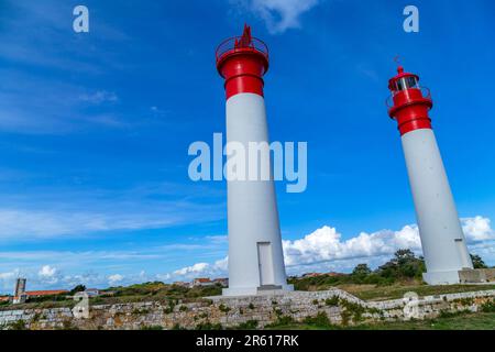 Leuchtturm auf der Ile d'Aix an der Atlantikküste Frankreichs Stockfoto