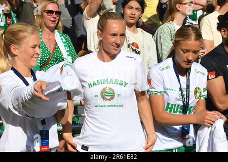 Stockholm, Schweden. 06. Juni 2023. Stockholm, Schweden, Juni 6. 2023: Ellen Wangerheim (11 Hammarby) nach dem Finale des schwedischen Pokals am 6. 2023. Juni zwischen Hammarby IF und BK Hacken in der Tele2 Arena in Stockholm, Schweden (Peter Sonander/SPP) Guthaben: SPP Sport Press Photo. Alamy Live News Stockfoto