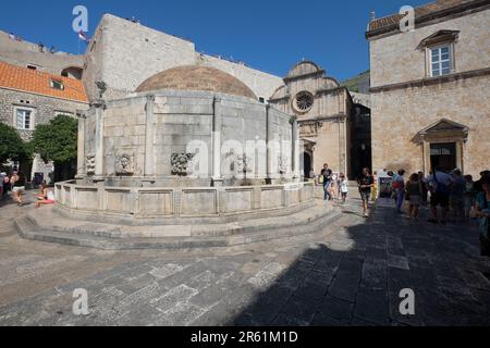 Großer Onofrio-Brunnen auf dem Platz Dubrovnik, Kroatien, Europa Stockfoto