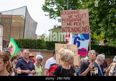 Albi, Frankreich. 06. Juni 2023. Demonstration gegen die Rentenreform in Albi, Frankreich, am 6. Juni 2023. Foto: Arnaud Bertrand/ABACAPRESS.COM Kredit: Abaca Press/Alamy Live News Stockfoto