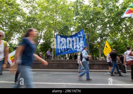 Albi, Frankreich. 06. Juni 2023. Demonstration gegen die Rentenreform in Albi, Frankreich, am 6. Juni 2023. Foto: Arnaud Bertrand/ABACAPRESS.COM Kredit: Abaca Press/Alamy Live News Stockfoto