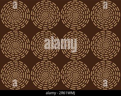 Vektormuster einschließlich ethnisch-afrikanischer Motive mit bunten typischen Elementen Stock Vektor