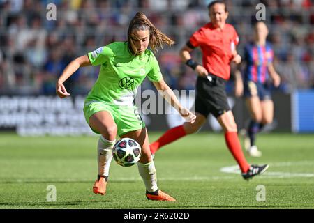 Lena Oberdorf aus Wolfsburg, das während eines Fußballspiels zwischen dem FC Barcelona Femeni und dem VFL Wolfsburg im Finale des Wettbewerbs der UEFA Women's Champions League 2022-2023 am Samstag, den 3. Juni 2023 in Eindhoven, Niederlande, gezeigt wurde. FOTO SPORTPIX | David Catry Stockfoto