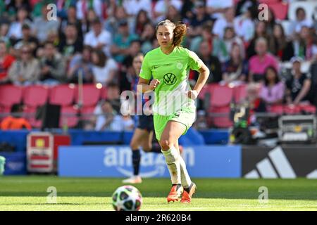 Eindhoven, Niederlande. 03. Juni 2023. Lena Oberdorf aus Wolfsburg, das während eines Fußballspiels zwischen dem FC Barcelona Femeni und dem VFL Wolfsburg im Finale der UEFA Women's Champions League 2022-2023 am Samstag, den 3. Juni 2023 in Eindhoven, Niederlande, gezeigt wurde. Kredit: Sportpix/Alamy Live News Stockfoto