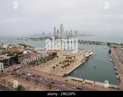 Hafen von Cartagena und Bocagrande Stockfoto
