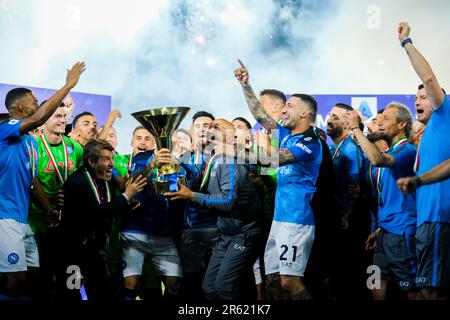 Neapel ist Weltmeister von Italien 2022 2023, der letzten Feier Stockfoto