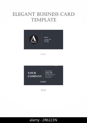 Elegante Visitenkartenvorlage. Bearbeitbare, stilvolle Visitenkartenvorlage in Marineblau für Sie. Stock Vektor