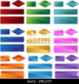 Satz von 9 mehrfarbige Icon-Sets. Stock Vektor