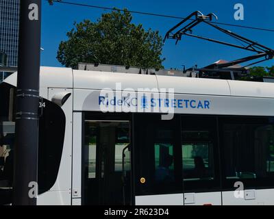 Kansas City, Missouri - 3. Juni 2023: KC Streetcar Stockfoto