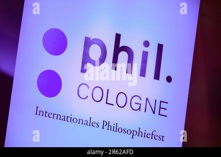 Köln, Deutschland. 06. Juni 2023. Das Phil.Cologne Logo steht bei der Eröffnung von Phil.Cologne in The Flora. Kredit: Rolf Vennenbernd/dpa/Alamy Live News Stockfoto