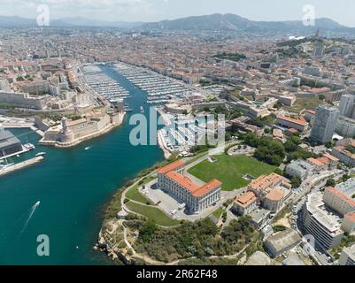 Palais du Pharo oder Le Pharo ist ein Bauwerk südwestlich des Vieux Hafens in der französischen Stadt Marseille Stockfoto