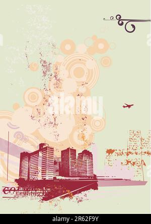 Urbane Retro-abstrakten Hintergrund im Grunge-Stil gemacht. Vektor-illustration Stock Vektor