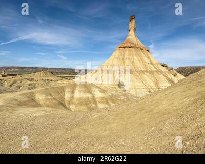 Badlans of Navarre (Bardenas Reales de Navarra) Dessert im Süden des Baskenlandes - Spanien. Stockfoto