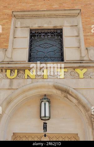 Kansas City, Missouri - 4. Juni 2023: Unity Temple on the Plaza Stockfoto