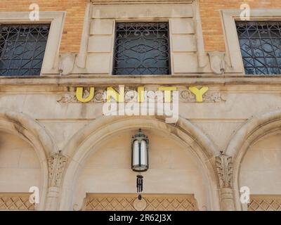 Kansas City, Missouri - 4. Juni 2023: Unity Temple on the Plaza Stockfoto