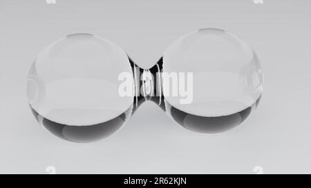 Abstrakte Glasmetaballs. Computergeneriertes 3D-Rendering Stockfoto