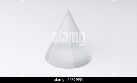 Abstrakter Glaskegel. Computergeneriertes 3D-Rendering Stockfoto